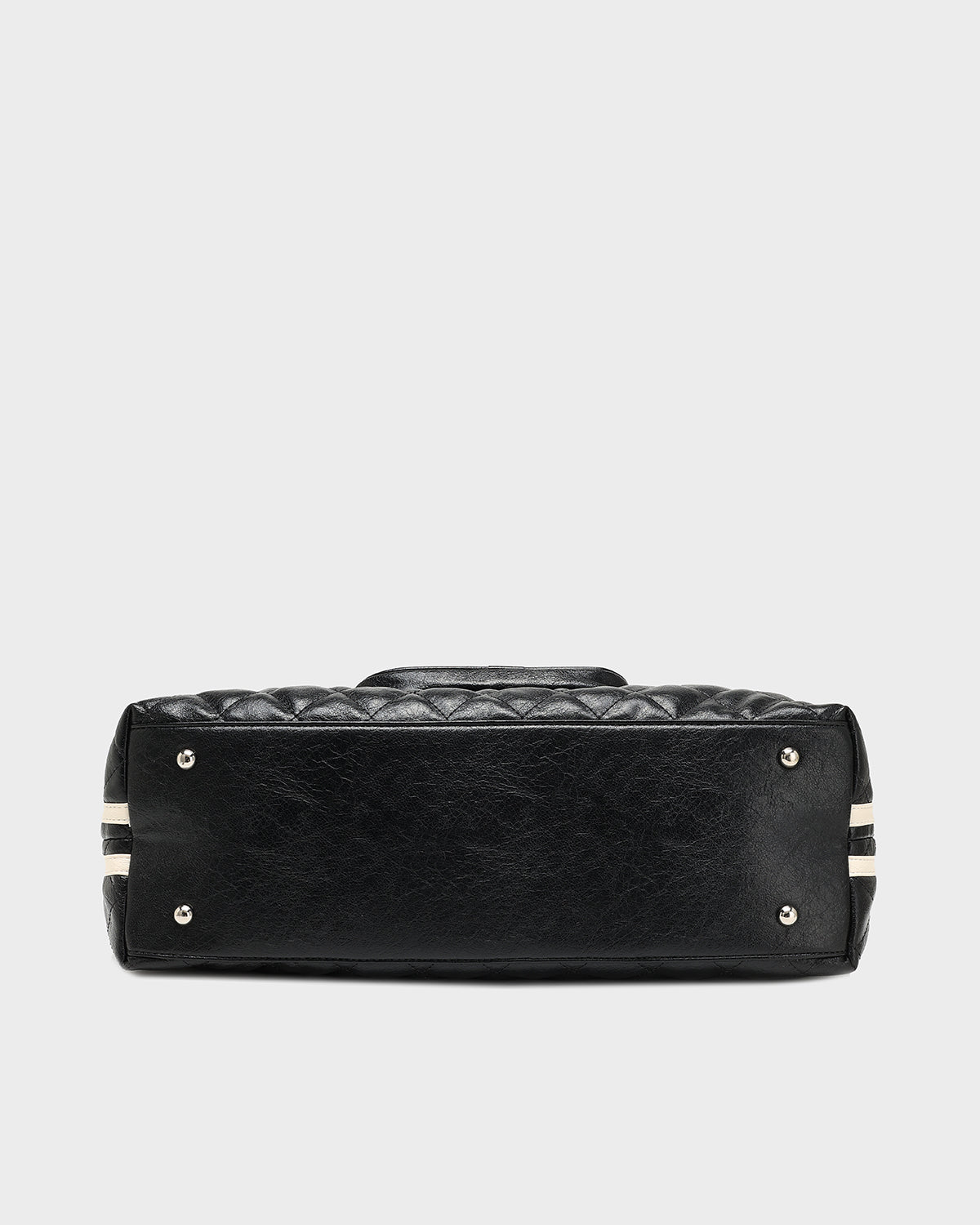 Diamond Stitch Quilted Chic Tote Bag in Black