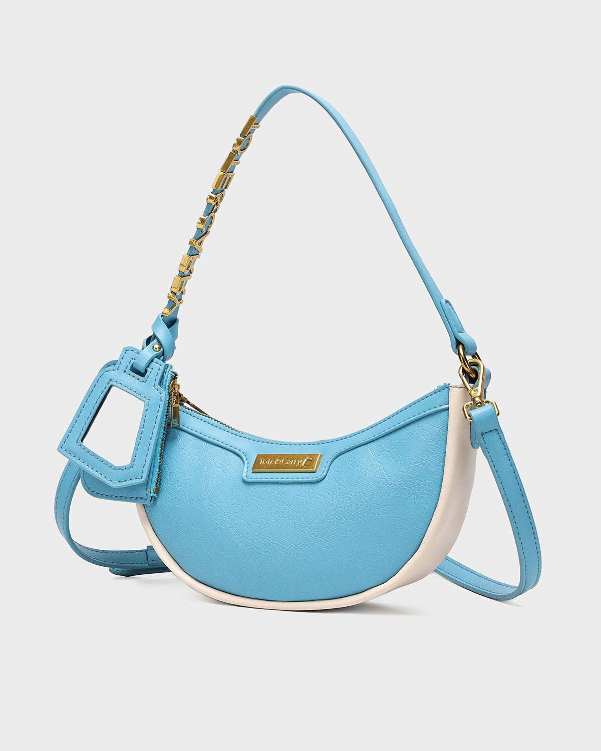 Azure Shoulder Purse in Baby Blue