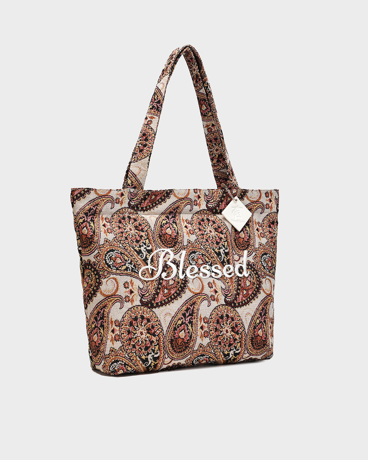 Paisley Grace Tote Bag in Brown