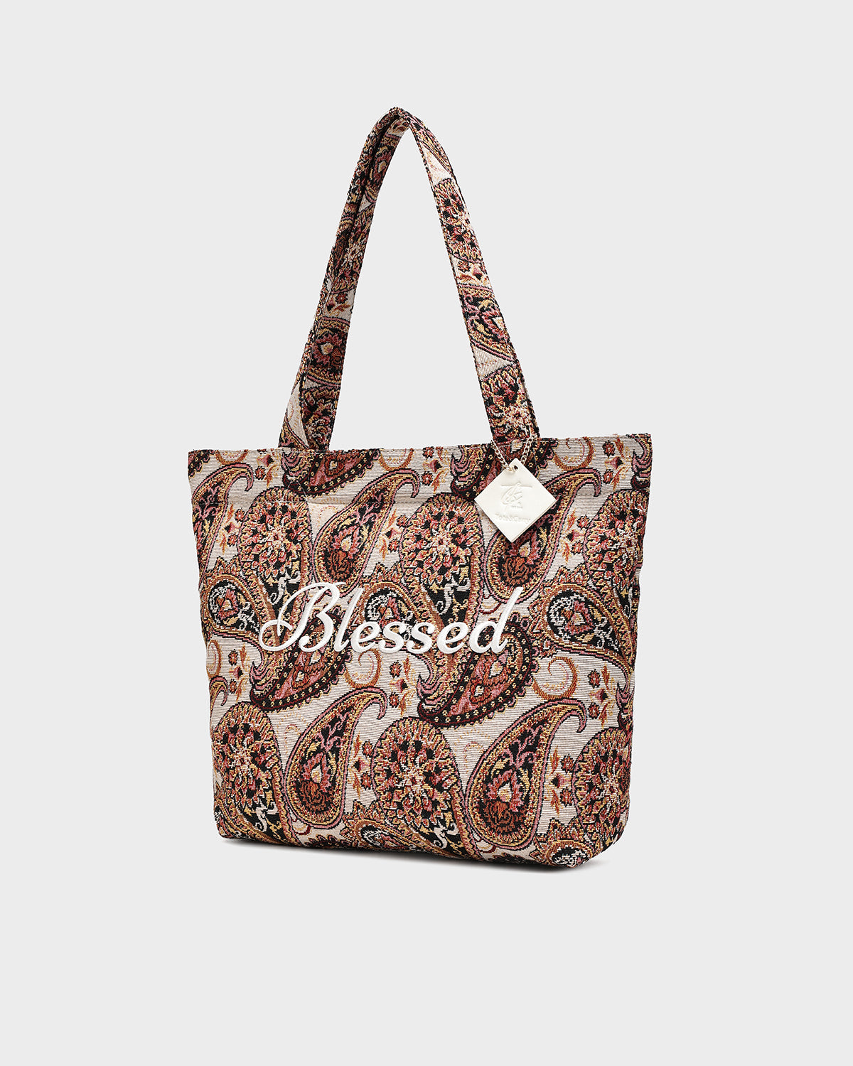 Paisley Grace Tote Bag in Brown