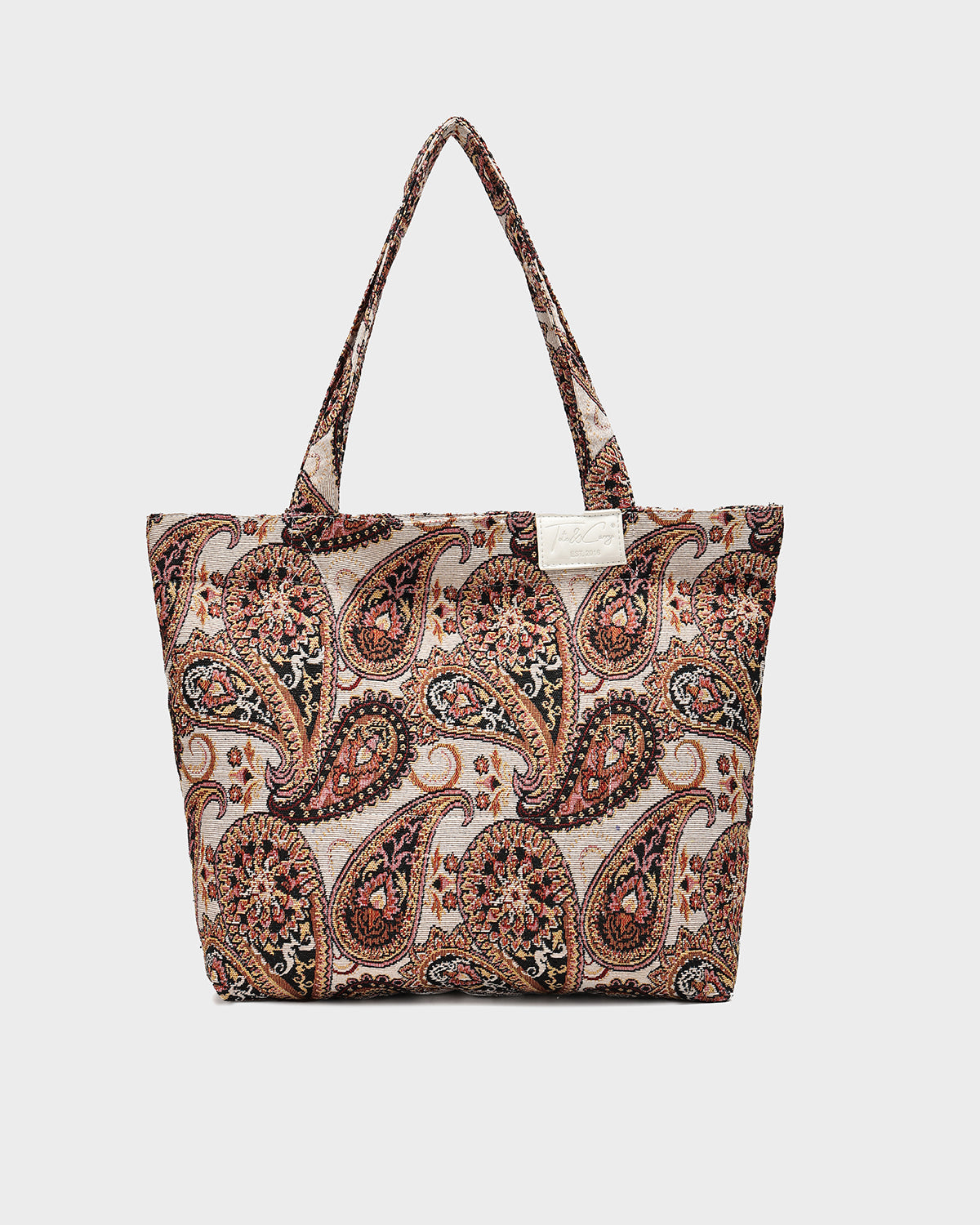 Paisley Grace Tote Bag in Brown