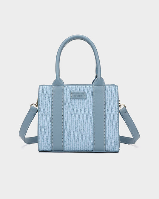 Pebble Leather Mini Tote Bag in Blue