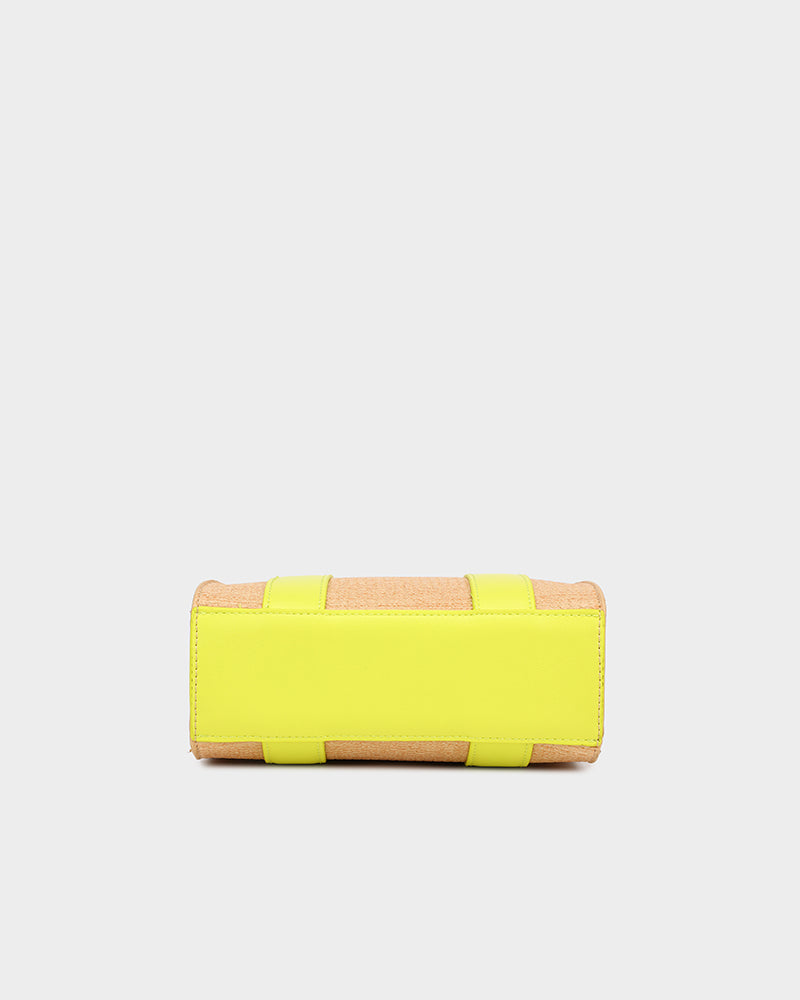 Pebble Leather Mini Tote Bag in Yellow