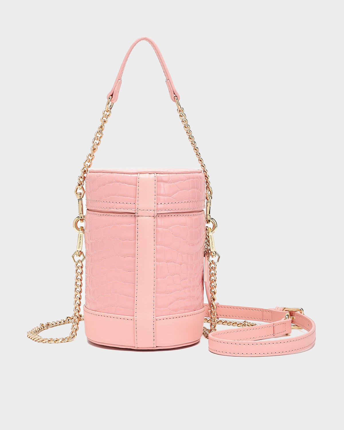 Petit Croc Barrel Purse in Candy Pink